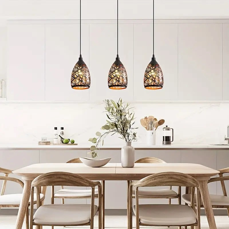 Industrial Spider Web Pendant Light - Retro Black Ceiling Lamp - E27 - Dining Room - Cage Light - Living Room Lamp - Chandelier