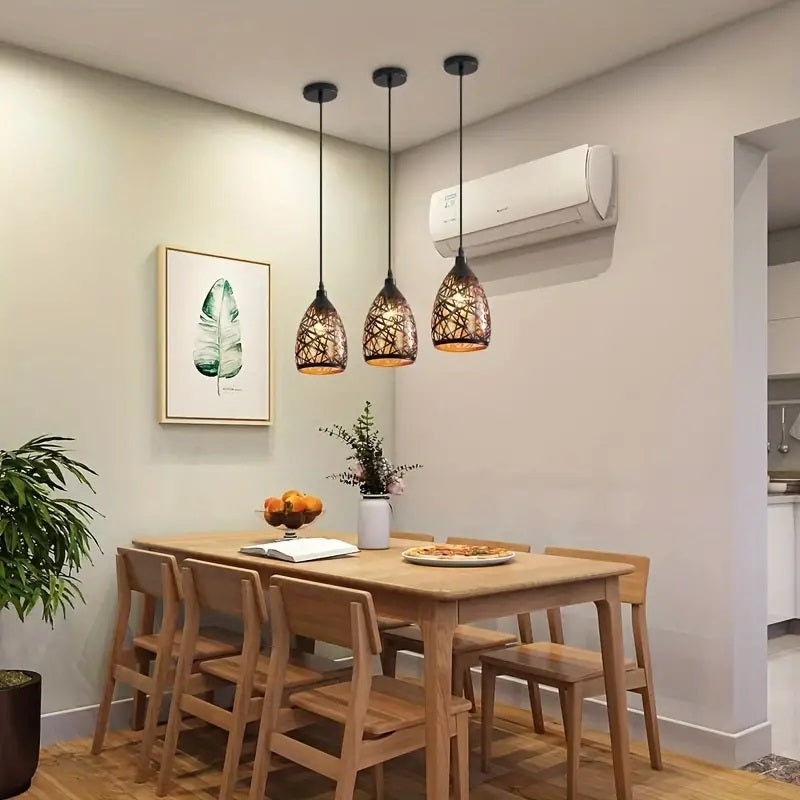Industrial Spider Web Pendant Light - Retro Black Ceiling Lamp - E27 - Dining Room - Cage Light - Living Room Lamp - Chandelier