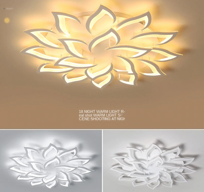 LuxiLamps - 18 Sterren Plafondlamp - Wit - Met Afstandsbediening - Smart lamp - Dimbaar Met App - Woonkamerlamp - Moderne lamp - Plafonniere