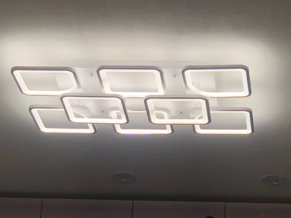 LuxiLamps - 8 Head Ceiling Lamp - Smart Lamp - White - 90cm - Remote Control and APP - Living Room Lamp - Ceiling Lamp