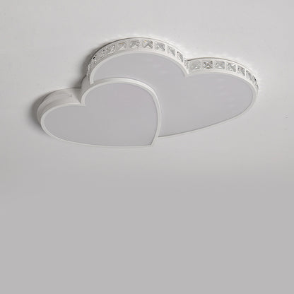 LuxiLamps - Kristallen Harten Plafondlamp - Wit - Koud Wit - Woonkamerlamp - Moderne lamp - Plafonnière