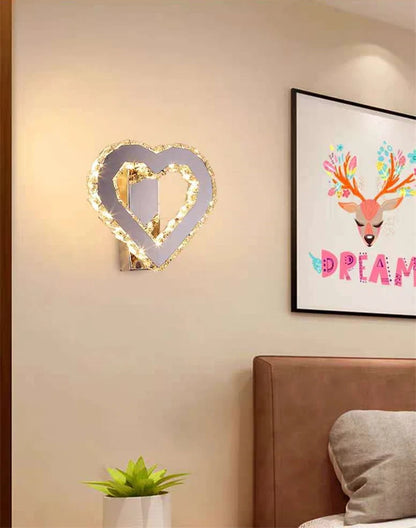 LuxiLamps - Harten LED Wandlamp - Crystal Wand Muur Lamp -  Wand Decoratie - Wandverlichting