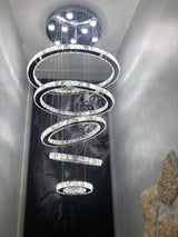
Crystal Pendant Light - 5-Ring Chandelier - Crystal LED Pendant Lamp - 3 Colors - Living Room Lamp - Modern Lamp - Pendant Light
