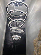 
Crystal Pendant Light - 5-Ring Chandelier - Crystal LED Pendant Lamp - 3 Colors - Living Room Lamp - Modern Lamp - Pendant Light