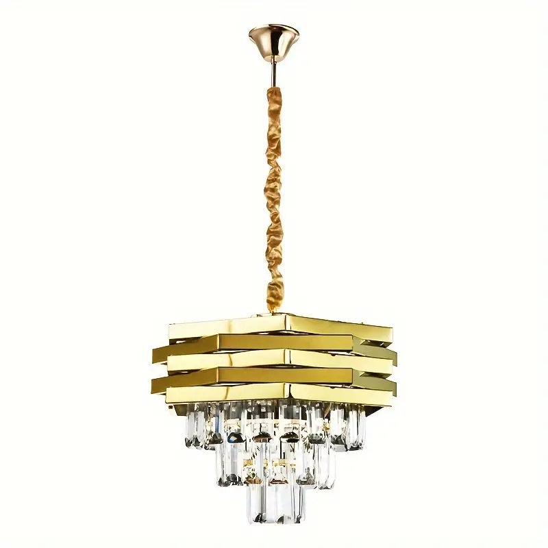 Crystal Chandelier - Gold - Pendant Light - Living Room Lamp - Modern Lamp - Ceiling Light
