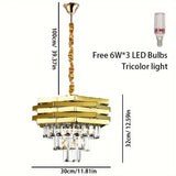 
Crystal Chandelier - Gold - Pendant Light - Living Room Lamp - Modern Lamp - Ceiling Light