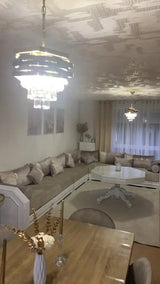 
Crystal Chandelier - Gold - Pendant Light - Living Room Lamp - Modern Lamp - Ceiling Light