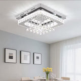 
Square Crystal LED Ceiling Light - 40 cm - 24 W - Dimmable With Remote Control - 3 Adjustable White Light Tones - Modern Chandelier For The Living Room