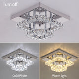 
K9 Crystal LED Ceiling Light - Stainless Steel - Warm White - 24 W - Surface Mounting - Wall Switch
