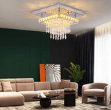 
K9 Crystal LED Ceiling Light - Joined Fixture - Stainless Steel - Warm White - 24 W - Wall Switch