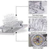 
K9 Crystal LED Ceiling Light - Joined Fixture - Stainless Steel - Warm White - 24 W - Wall Switch