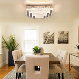 
Crystal Chandelier - Crystal LED Ceiling Light - Living Room Lamp - 37 cm - With Remote Control - Modern Lamp - 3 Tiers