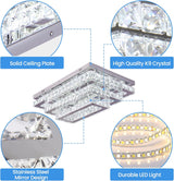 
Crystal Chandelier - Crystal LED Ceiling Light - Living Room Lamp - 50 cm - With Remote Control - Modern Lamp - 3 Tiers