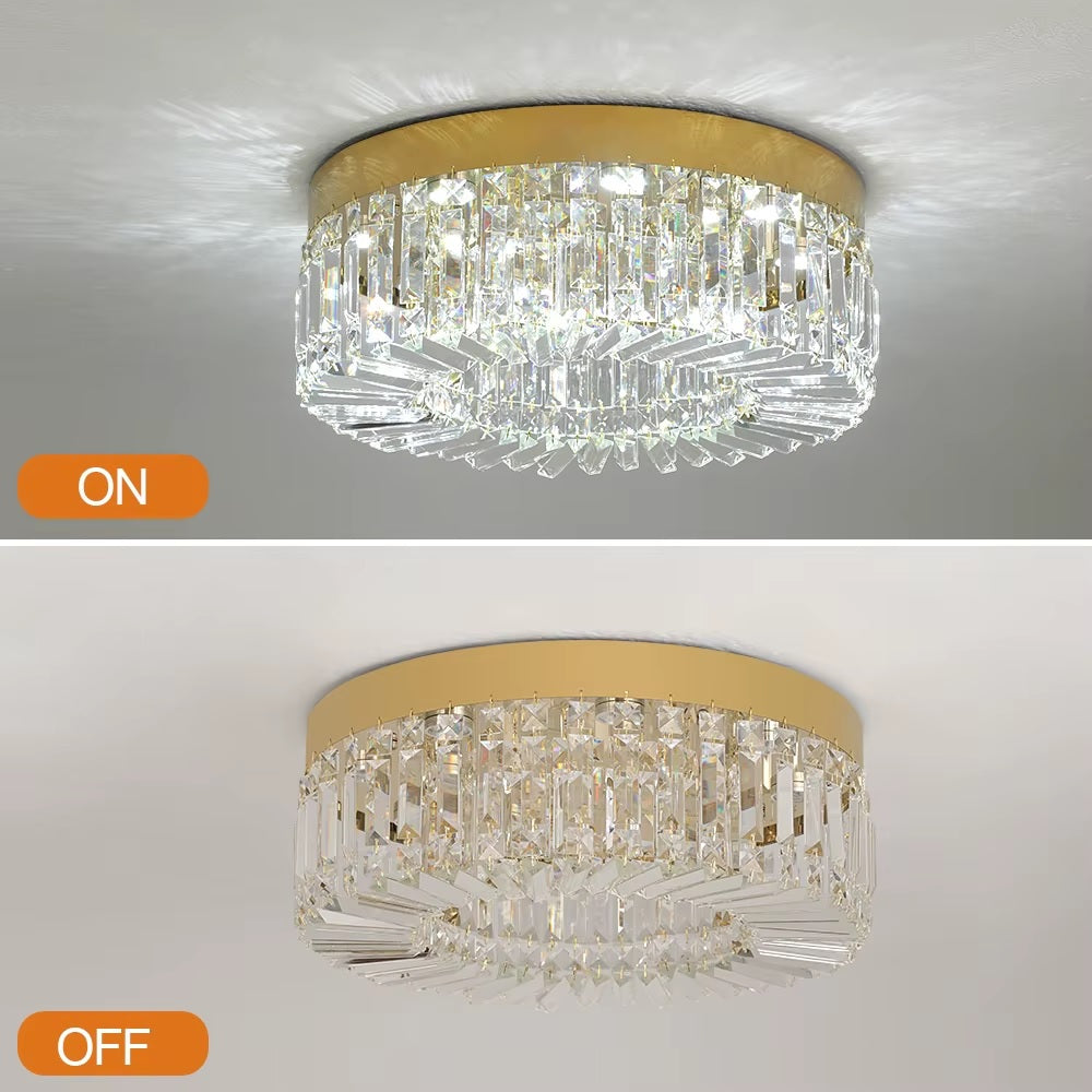 Gold LED Ceiling Chandelier - Ø 50 cm - 3 Switchable White Light Colours - With Decorative Hangers - Luxury Home Decoration