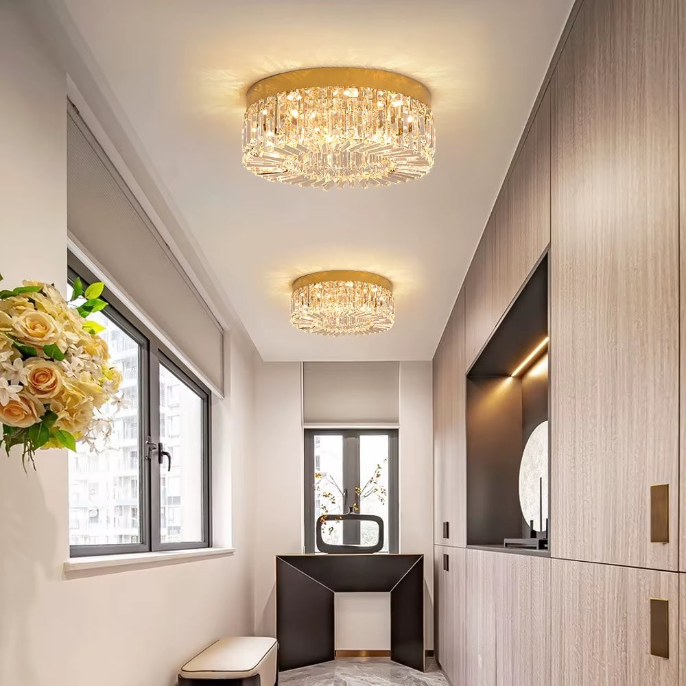 Gold LED Ceiling Chandelier - Ø 50 cm - 3 Switchable White Light Colours - With Decorative Hangers - Luxury Home Decoration