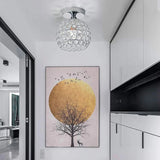 
Crystal Ceiling Lamp - Round LED Crystal - Chandelier - Silver - Hallway or Entryway Lamp - Crystal LED Lamp - Flush Mount