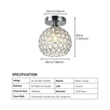 
Crystal Ceiling Lamp - Round LED Crystal - Chandelier - Silver - Hallway or Entryway Lamp - Crystal LED Lamp - Flush Mount