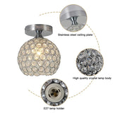 
Crystal Ceiling Lamp - Round LED Crystal - Chandelier - Silver - Hallway or Entryway Lamp - Crystal LED Lamp - Flush Mount
