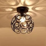
Crystal Ceiling Lamp - LED Round Crystal - Chandelier - Black - Aisle or Hall Lamp - Crystal Led Lamp - Ceiling Light