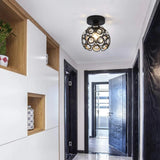 
Crystal Ceiling Lamp - LED Round Crystal - Chandelier - Black - Aisle or Hall Lamp - Crystal Led Lamp - Ceiling Light