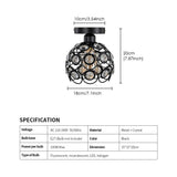 
Crystal Ceiling Lamp - LED Round Crystal - Chandelier - Black - Aisle or Hall Lamp - Crystal Led Lamp - Ceiling Light