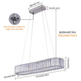 
Chandelier - Crystal Led Pendant Lamp - Living Room Lamp - 57cm - With Remote Control - Modern Lamp - Pendant Lamp