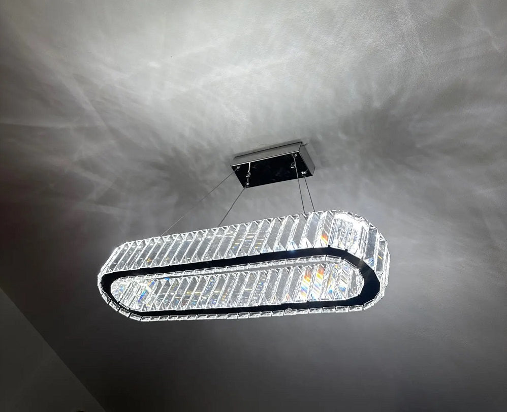 Chandelier - Crystal Led Pendant Lamp - Living Room Lamp - 57cm - With Remote Control - Modern Lamp - Pendant Lamp