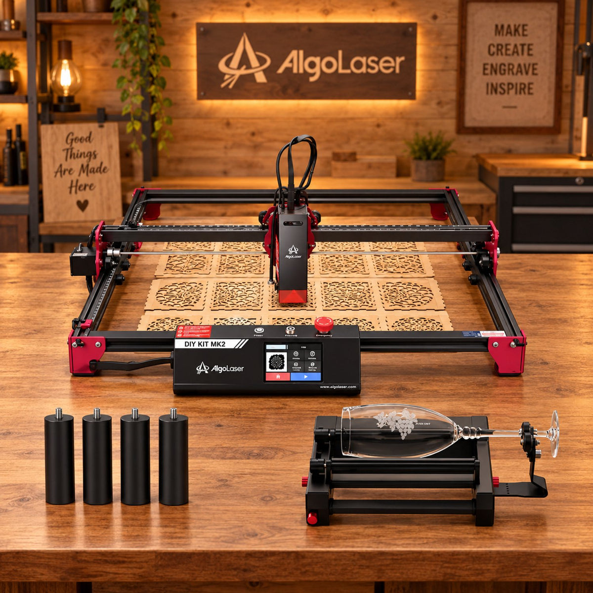 Laser Graveermachine 10W - 3.5 Inch Touchscreen - Laser Cutter - Met Roller - Laserprinter All In One - Graveren - Display - Zwart - Hout Acryl Laser Snijmachine - Bedienbaar Met APP