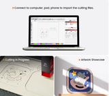 
Laser Engraving Machine - Engraving Machine - Black - Engraver - 5W - With Rotary Roller - Laser Cutter - Wood Acrylic Laser Cutting Machine - Ultra-thin Laser