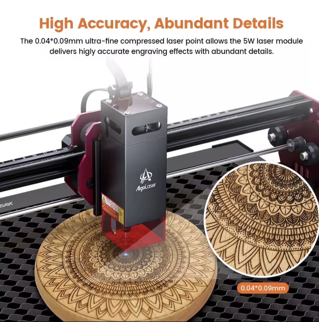 Laser Engraving Machine - Engraving Machine - Black - Engraver - 5W - With Rotary Roller - Laser Cutter - Wood Acrylic Laser Cutting Machine - Ultra-thin Laser