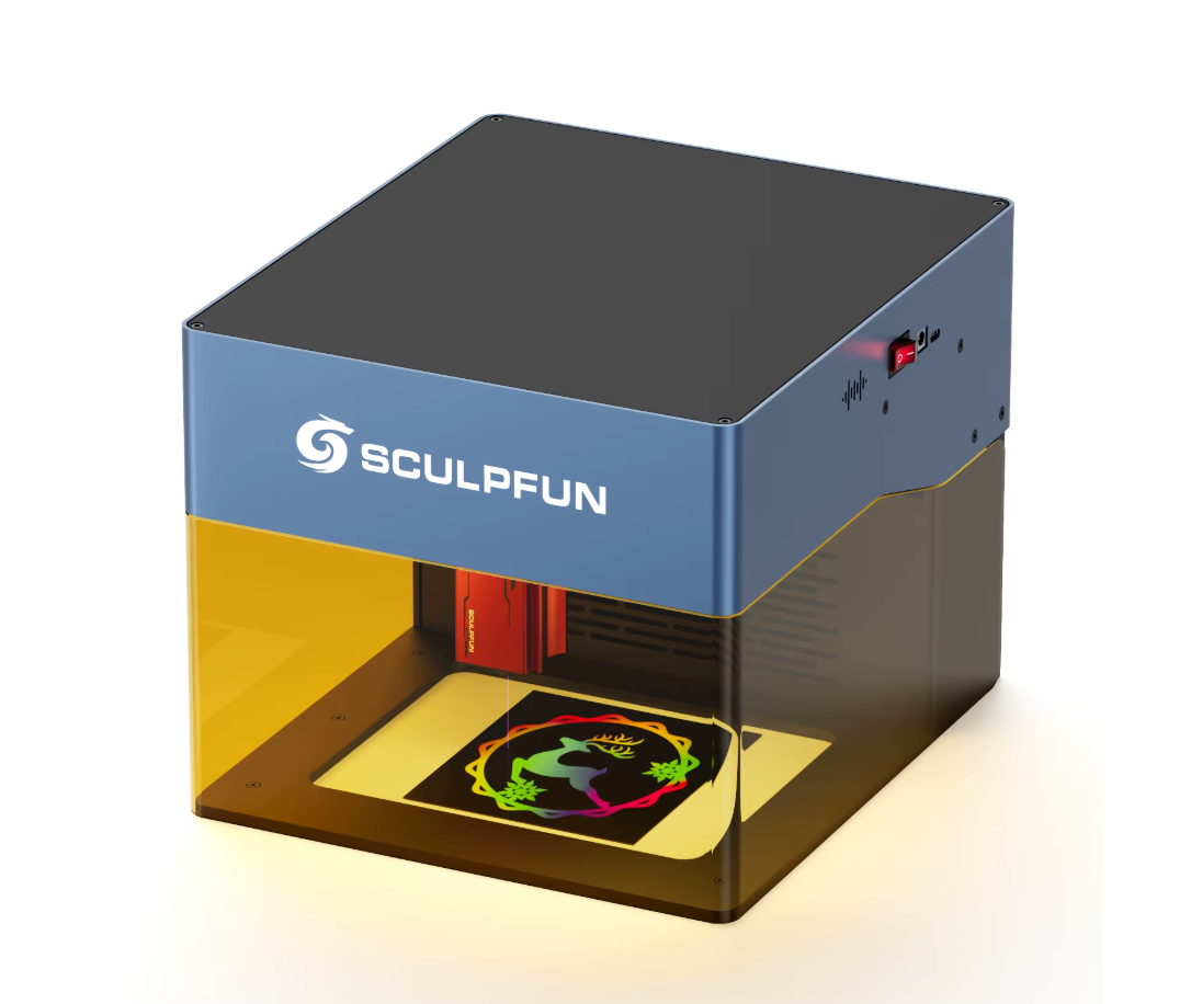 Laser Graveermachine - Sculpfun iCube Pro - Laser Cutter - Bluetooth - Graveer Machine - Met Rookfilter - 5W Vermogen - 10000 mm/min Hoge Snelheid - App Bediening - 130x130mm Graveeroppervlakte