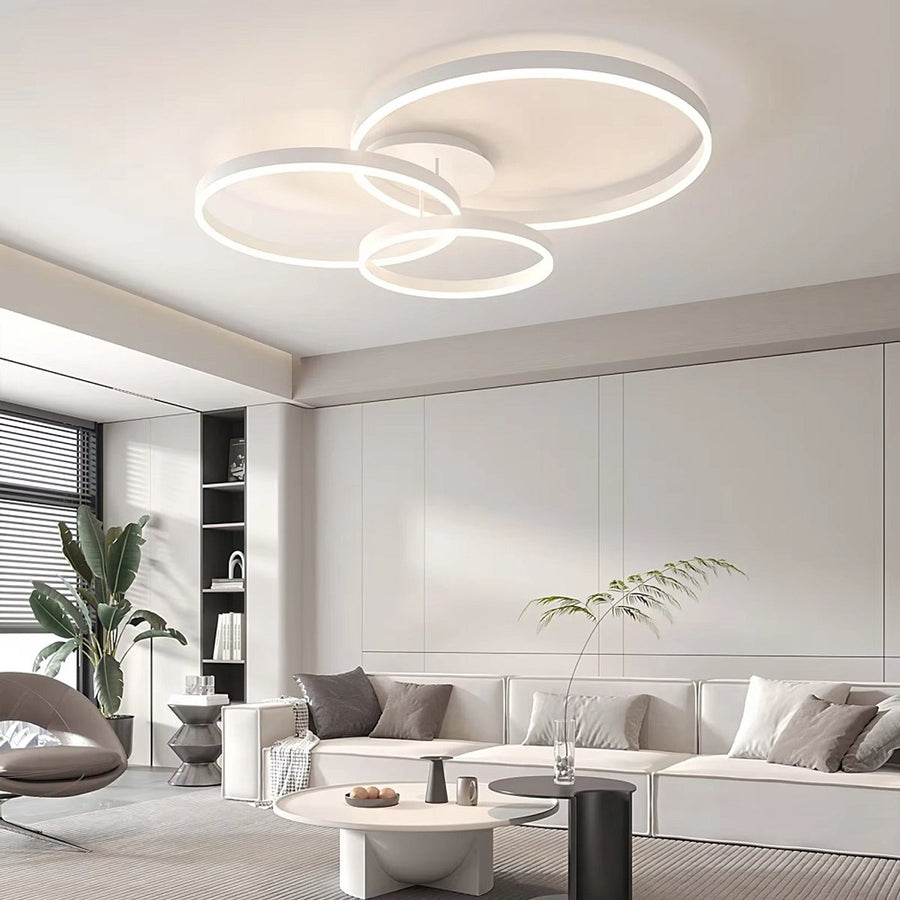 3 Ringen LED Plafondlamp - Wit - Dimbaar Met Afstandsbediening En App - Voor Woonkamer En Eetkamer - Plafonnière