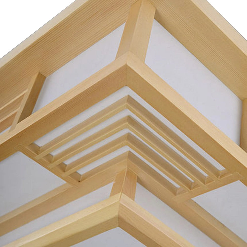 LED Ceiling Light Wood - Dimmable With Remote Control - Modern Wooden Lamp - 45 cm - Ceiling Light