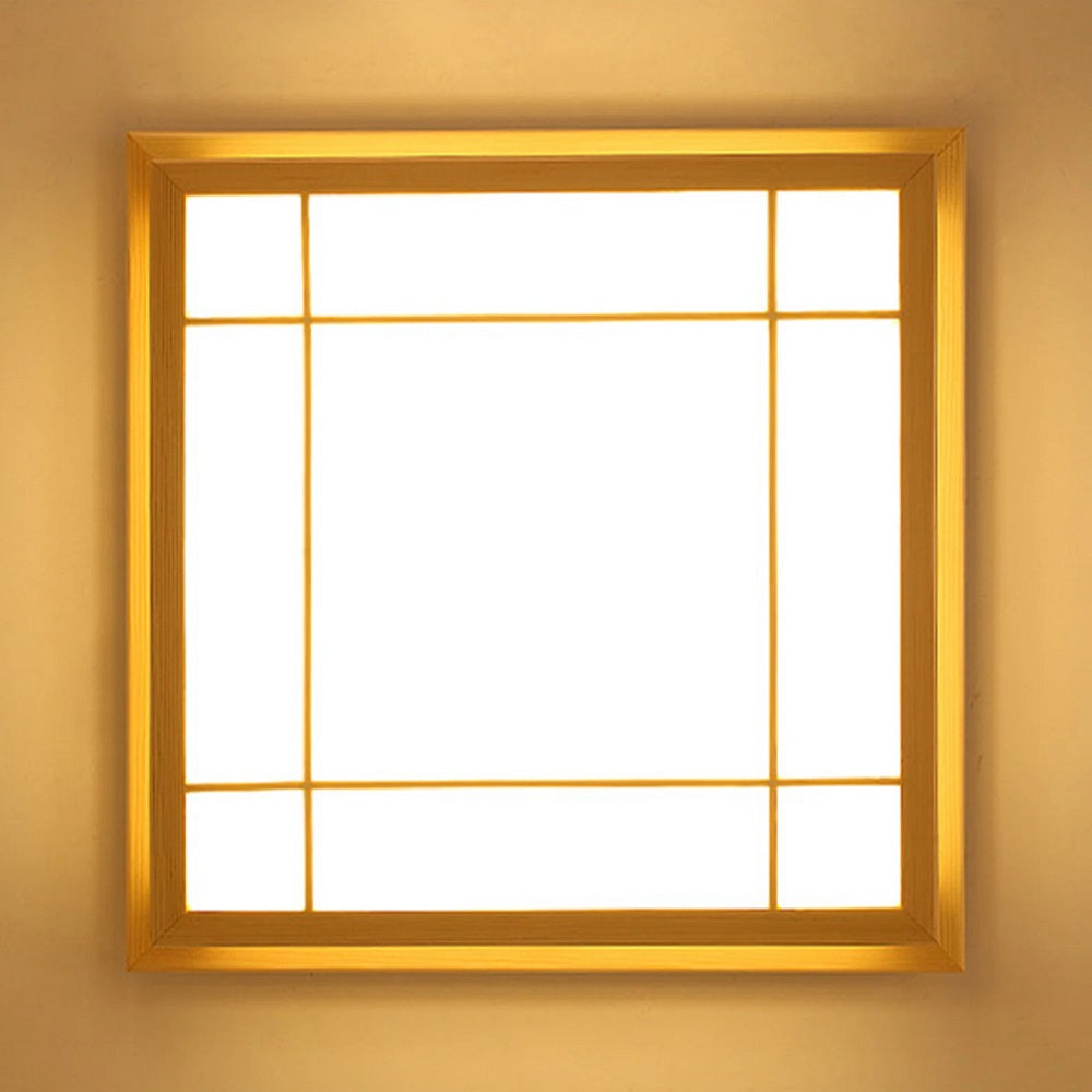 LED Plafondlamp Hout - Dimbaar Met Afstandsbediening - Moderne Houten Lamp - 45 cm - Plafonniere