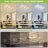 
LED Ceiling Light - White - Length 76 cm - Dimmable - 3 Light Colours - With Remote Control - 60 W - Memory Function - Night Light And Timer