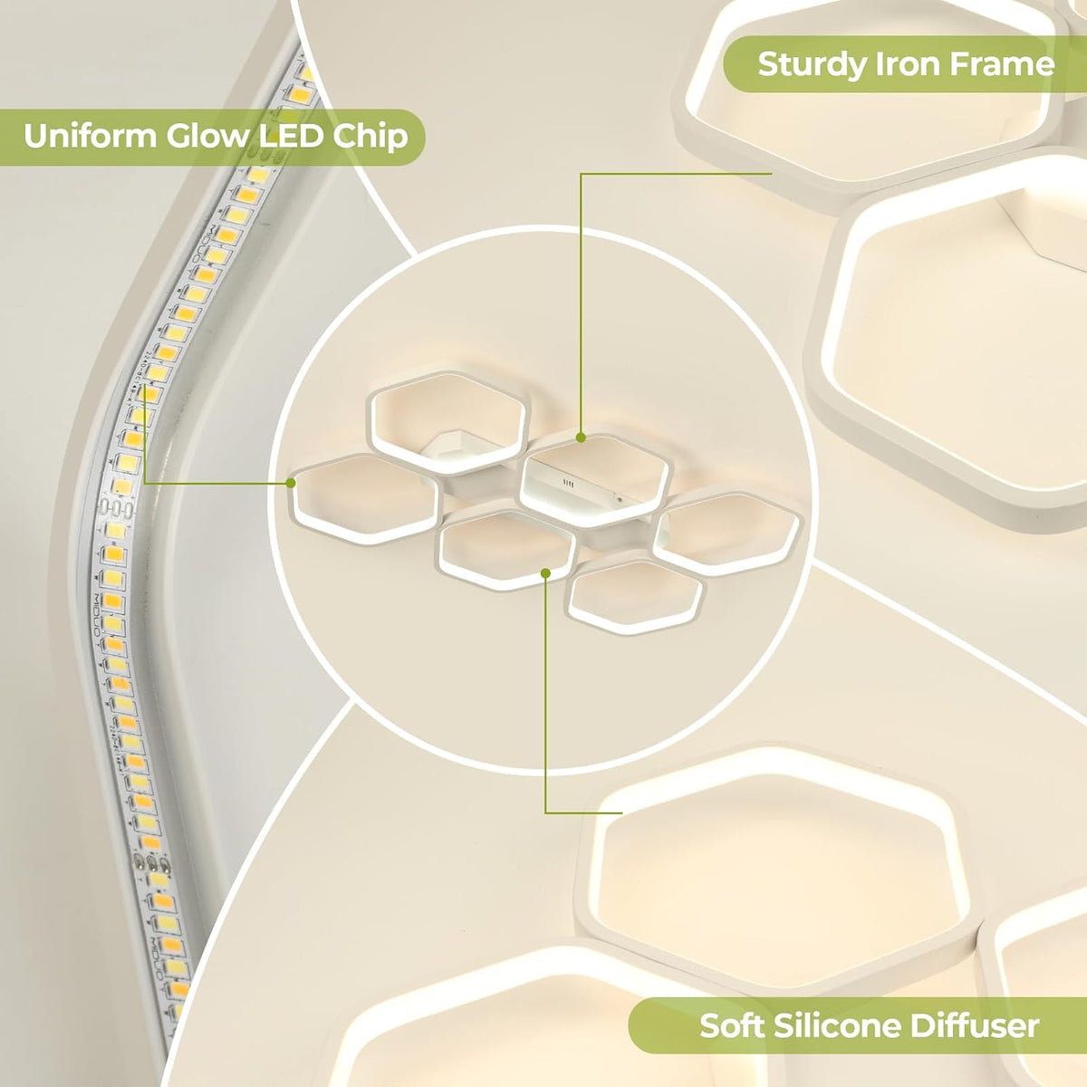 LED Ceiling Light - White - Length 76 cm - Dimmable - 3 Light Colours - With Remote Control - 60 W - Memory Function - Night Light And Timer