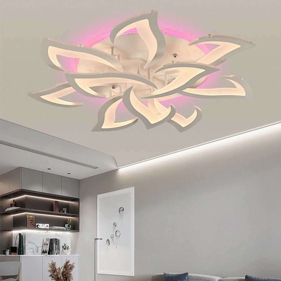 LuxiLamps - 10 Lotus RGB - Dimbaar Met Afstandsbediening en APP - Plafoniere - Smart lamp - Moderne LED Lamp