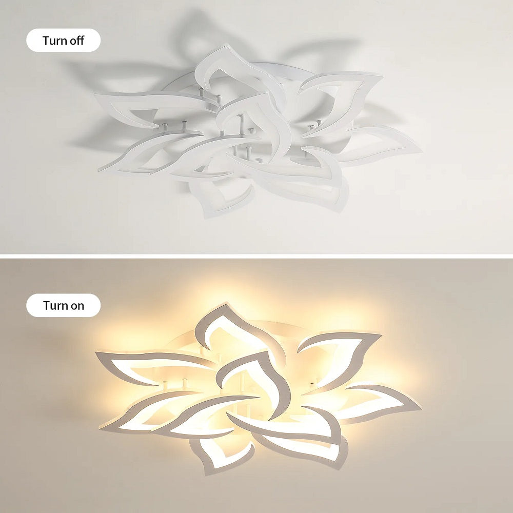 LuxiLamps - 10 Star Ceiling Lamp - White - With Remote Control - Dimmable - Living Room Lamp - Modern Lamp - Ceiling Lamp