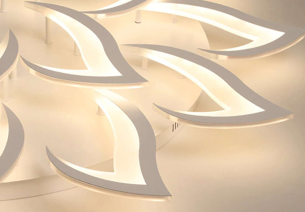 LuxiLamps - 14 Star Ceiling Lamp - White - With Remote Control - Smart Lamp - Dimmable With App - Living Room Lamp - Modern Lamp - Ceiling Lamp