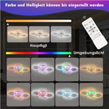 
LuxiLamps - 5 Rings Ceiling Fan - RGB - 6 Speeds - Dimmable With Remote Control - 12 Colors - Modern Circle Fan Light