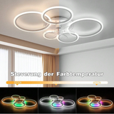 
LuxiLamps - 5 Rings Ceiling Fan - RGB - 6 Speeds - Dimmable With Remote Control - 12 Colors - Modern Circle Fan Light