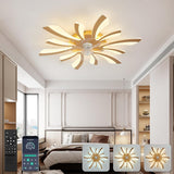 
LuxiLamps - 5 Wing Fan Lamp - Dimmable With Remote Control - Gold - Ceiling Fan With LED - Living Room Lamp - Modern Lamp - Ceiling Lamp