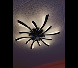 
LuxiLamps - 5 Wing Fan Lamp - Dimmable With Remote Control - Black - Ceiling Fan With LED - Living Room Lamp - Modern Lamp - Ceiling Lamp