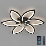 
LuxiLamps - 6 Star Ceiling Lamp With Fan - Black - With Remote Control - Smart Lamp - Dimmable With App - 6 Modes Fan - Living Room Lamp - Modern Lamp - Ceiling Lamp