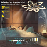 
LuxiLamps - 6 Star Ceiling Lamp With Fan - Black - With Remote Control - Smart Lamp - Dimmable With App - 6 Modes Fan - Living Room Lamp - Modern Lamp - Ceiling Lamp