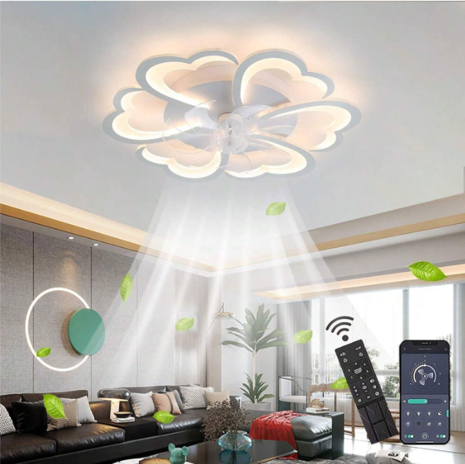 LuxiLamps - 6 Wolken Plafondlamp - Dimbaar Met Afstandsbediening - LED Plafondlamp - Wit - Woonkamerlamp - Moderne lamp - Plafonniere