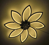 
LuxiLamps - 8-Star Ceiling Fan Light - Black - With Remote Control - Smart Lamp - App Dimmable - 6 Fan Speeds - Living Room Lamp - Modern Lamp - Ceiling Light
