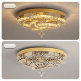 
LuxiLamps - Flower Ceiling Lamp - Crystal - Dimmable With Remote Control - Gold - LED Ceiling Lamp - Living Room Lamp - Modern Lamp - Chandelier