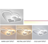 
LuxiLamps - Heart-Shaped Ceiling Light - White - Dimmable With Remote Control - Nursery - 52 cm - Modern Lamp - Bedroom Lamp - Ceiling Light