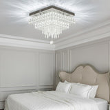 
LuxiLamps - Crystal Chandelier - LED Ceiling Light - Chrome Chandelier - 2 Tiers - Dimmable With Remote Control & APP - Lighting - Kitchen - Bedroom - Living Room - Ceiling Lighting